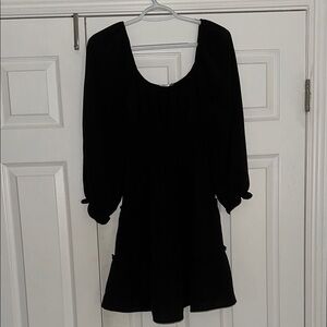 Women's Popular 21 Black Long Sleeve Tiered Mini Dress Size S